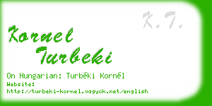 kornel turbeki business card
