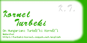 kornel turbeki business card